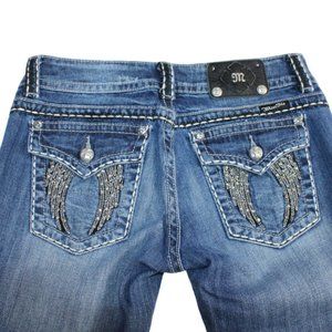 Miss Me Angel Wing Embellished Boot Cut, Size 28